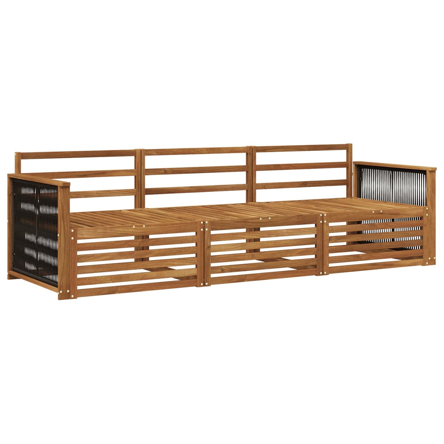 Utendørs sofa-sett 3 pcs Naturlig Solid akasietre