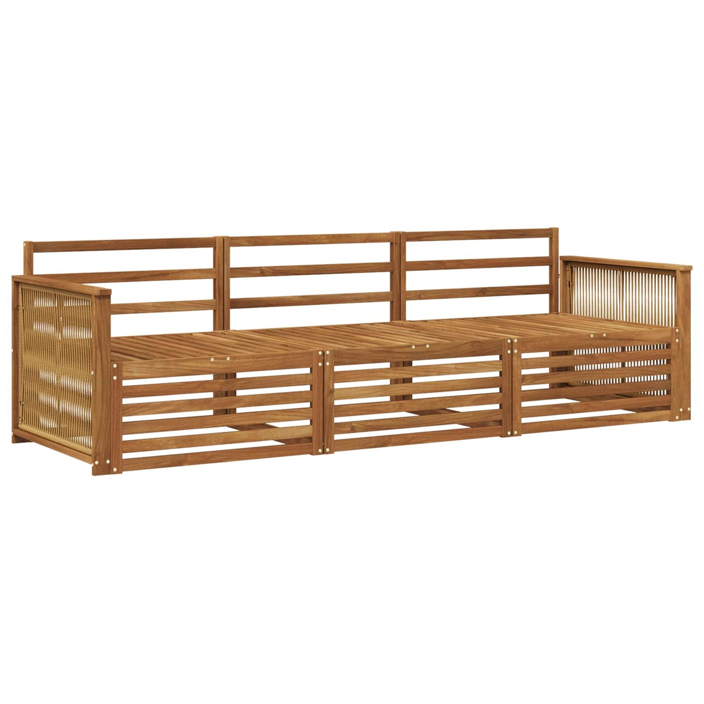 Utendørs sofa-sett 3 pcs Naturlig Solid akasietre