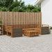 Utendørs sofa-sett 7 pcs Naturlig Solid akasietre