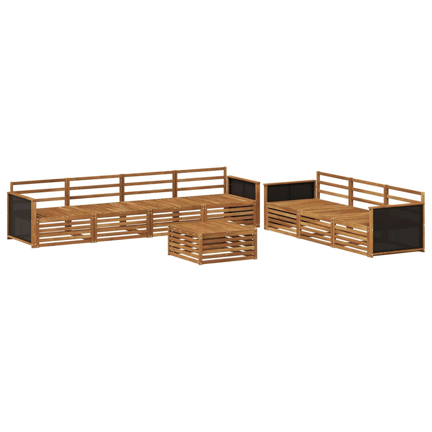 Utendørs sofa-sett 8 pcs Naturlig 79 x 79 x 37 cm