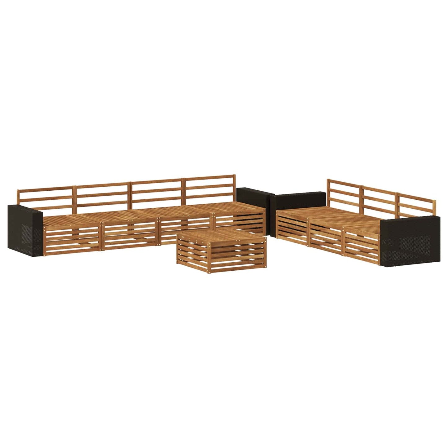 Utendørs sofa-sett 8 pcs Naturlig 79 x 79 x 37 cm