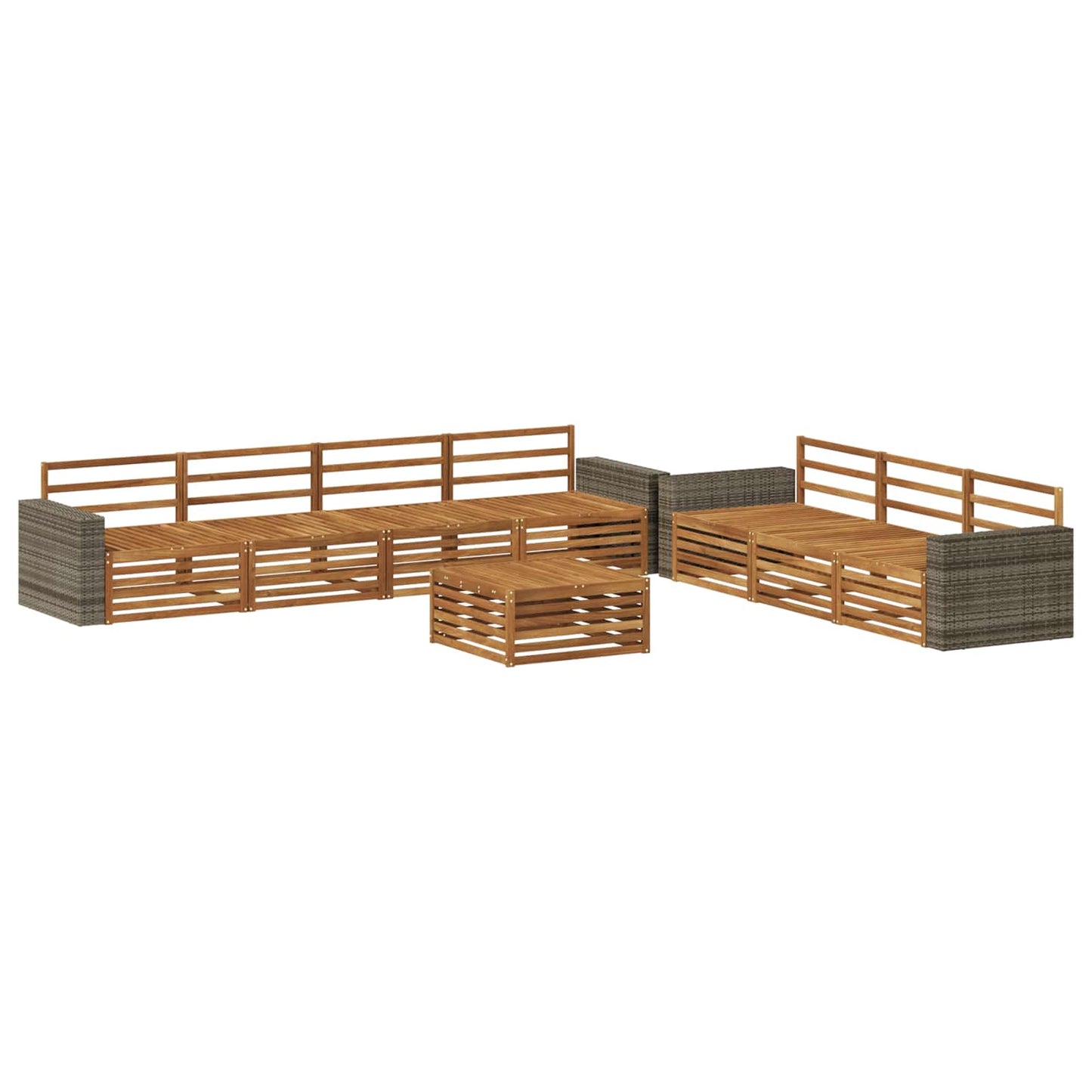 Utendørs sofa-sett 8 pcs Naturlig 79 x 79 x 37 cm