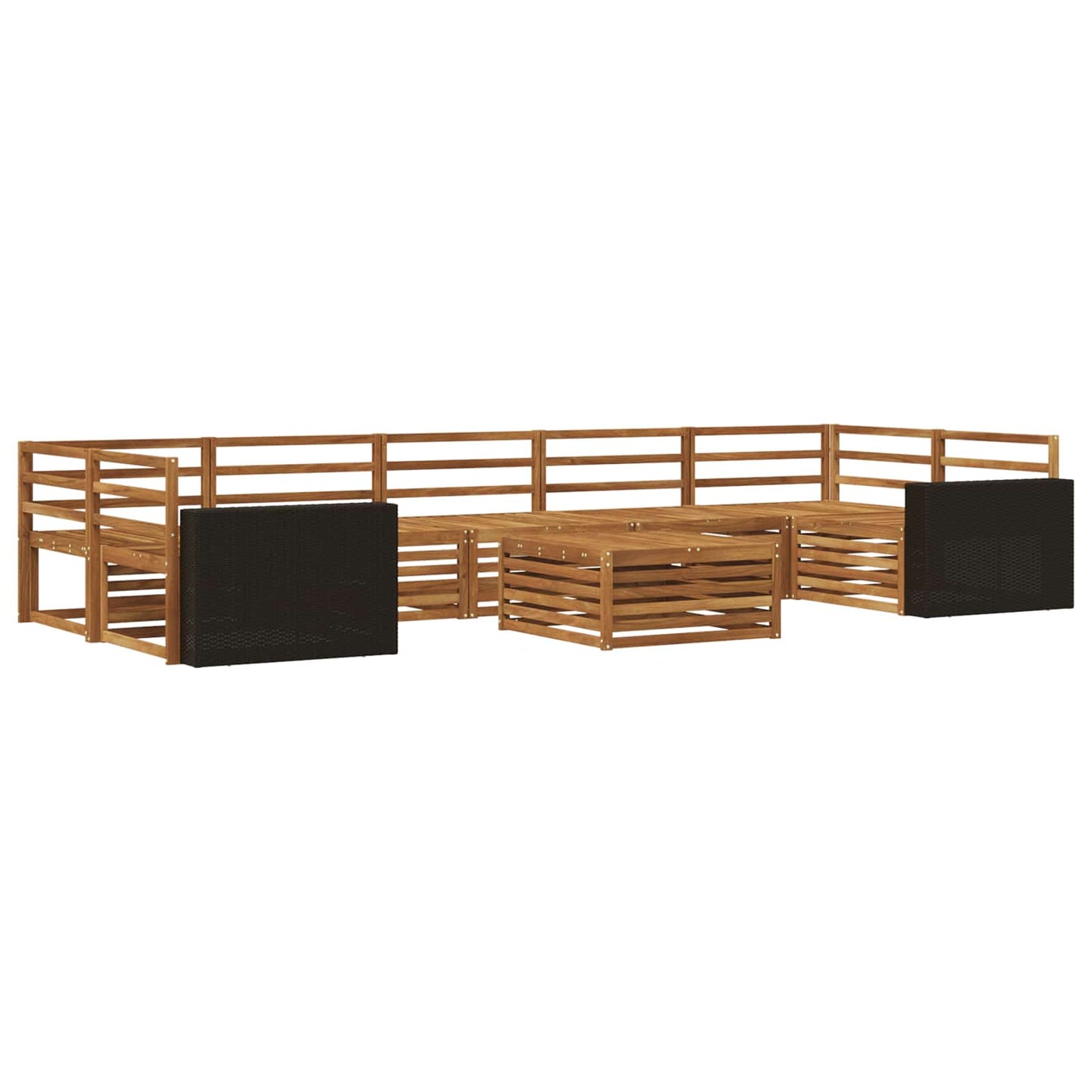 Utendørs sofa-sett 8 stk. Naturlig Solid akasietre