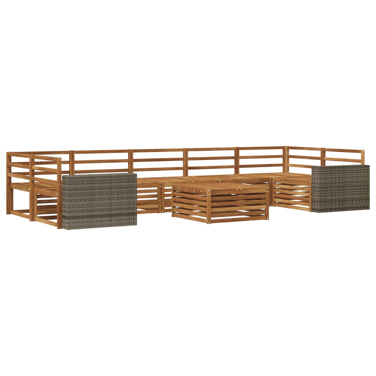 Utendørs sofa-sett 8 stk. Naturlig Solid akasietre