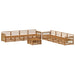Utendørs sofa-sett 9 pcs Naturlig Solid akasietre
