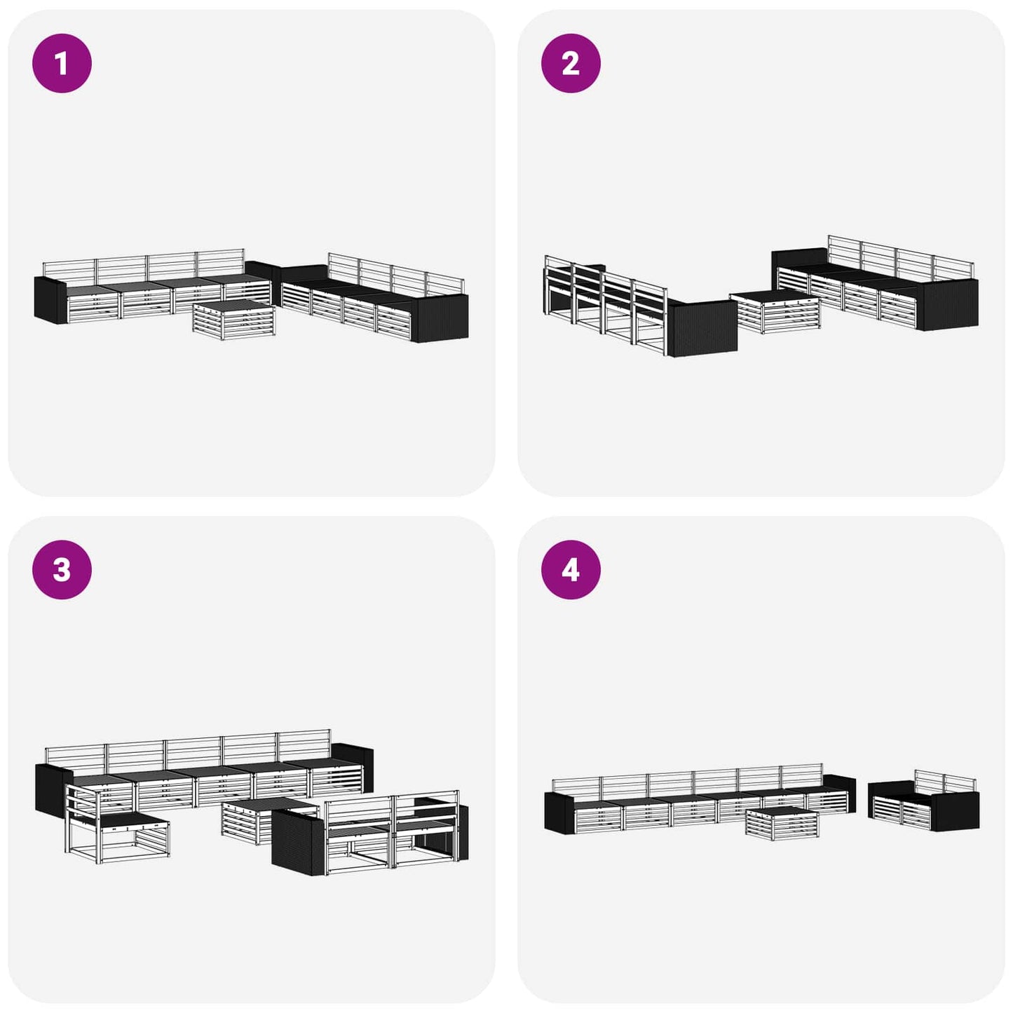 Utendørs sofa-sett 9 pcs Naturlig Massivt akasietre