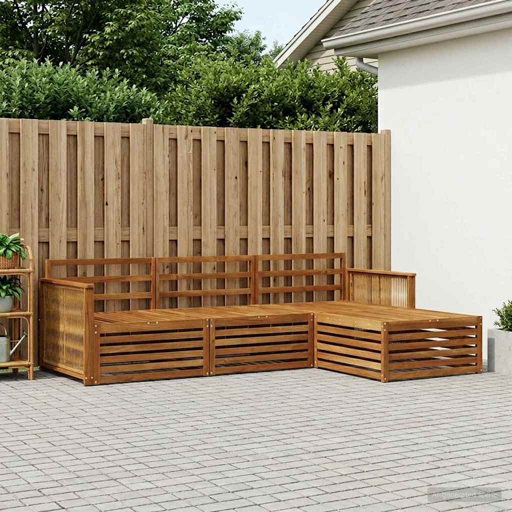 Utendørs sofa-sett Naturlig 249 x 162,5 x 73 cm Solid akasietre