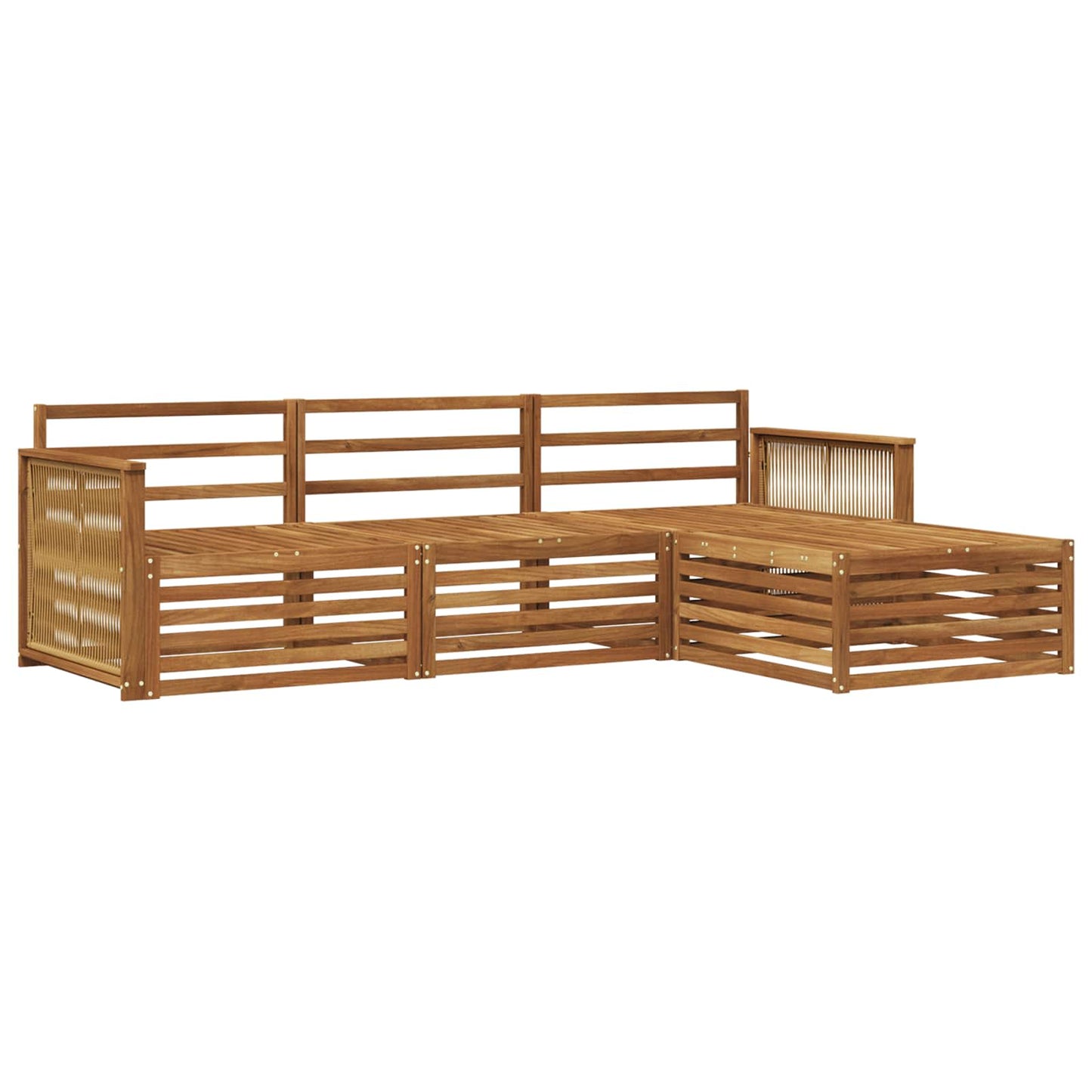Utendørs sofa-sett Naturlig 249 x 162,5 x 73 cm Solid akasietre