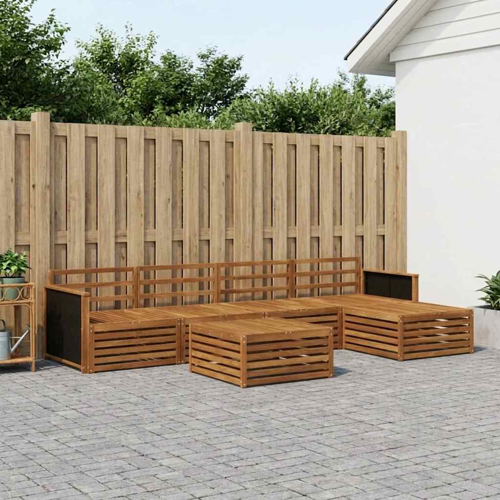 Utendørs sofa-sett 6 pcs Naturlig 79 x 79 x 37 cm