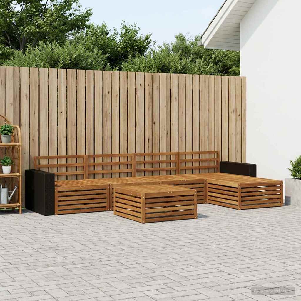 Utendørs sofa-sett 6 pcs Naturlig 79 x 79 x 37 cm