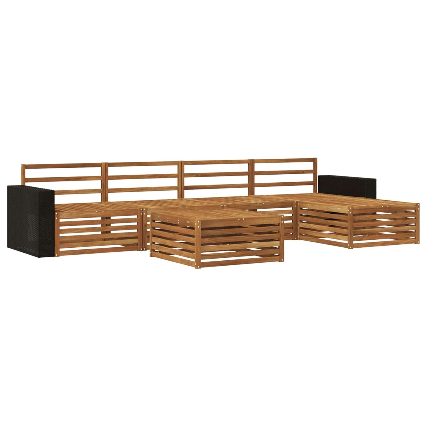 Utendørs sofa-sett 6 pcs Naturlig 79 x 79 x 37 cm