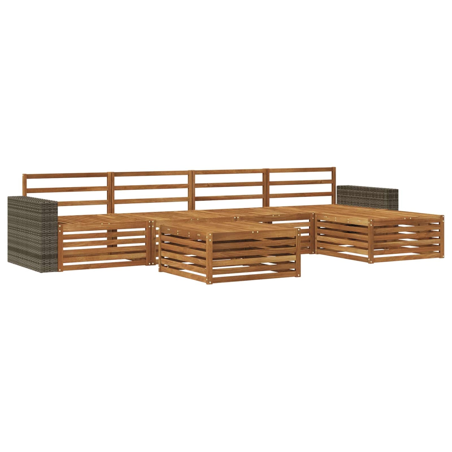 Utendørs sofa-sett 6 pcs Naturlig 79 x 79 x 37 cm