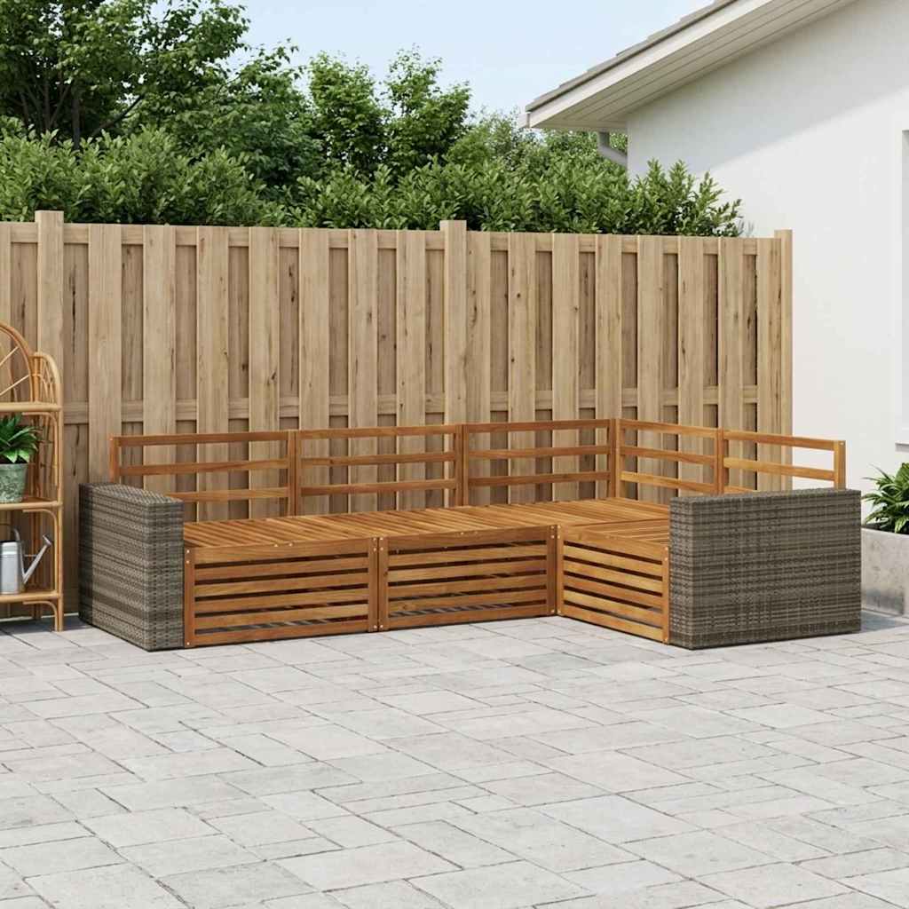 Utendørs sofa-sett 4 pcs Naturlig 255,5 x 176,5 x 73 cm