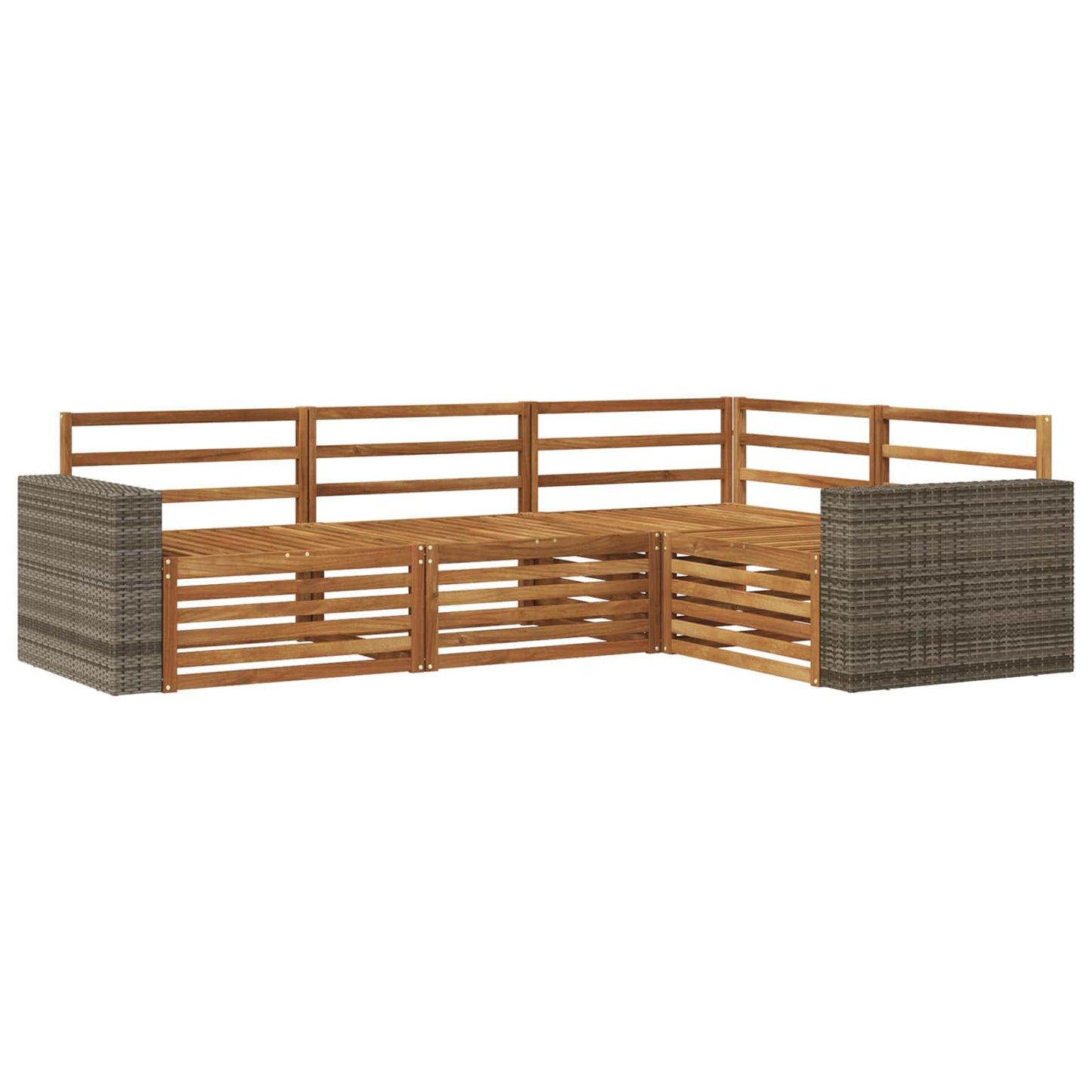 Utendørs sofa-sett 4 pcs Naturlig 255,5 x 176,5 x 73 cm