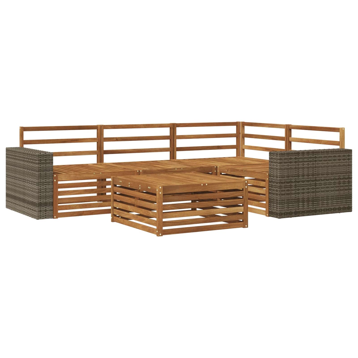 Utendørs sofa-sett 5 pcs Naturlig 79 x 79 x 37 cm