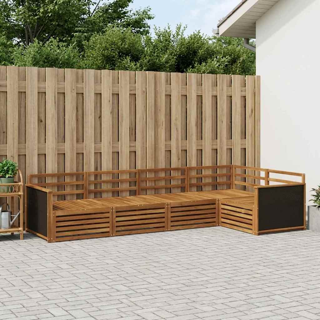 Utendørs sofa-sett 5 pcs Naturlig 323 x 164,5 x 73 cm