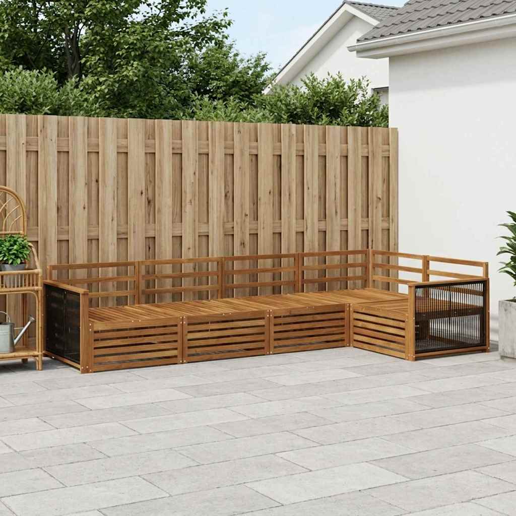 Utendørs sofa-sett 5 pcs Naturlig Solid akasietre