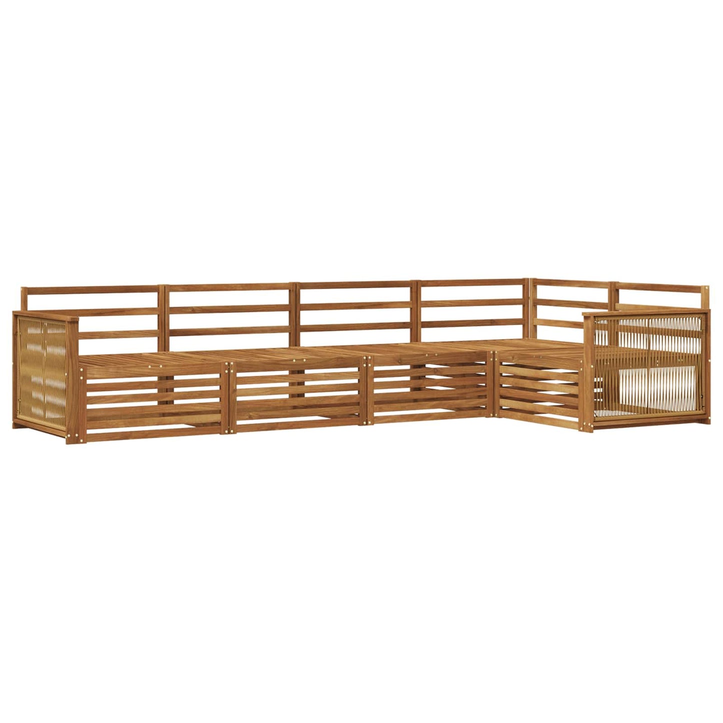 Utendørs sofa-sett 5 pcs Naturlig Solid akasietre