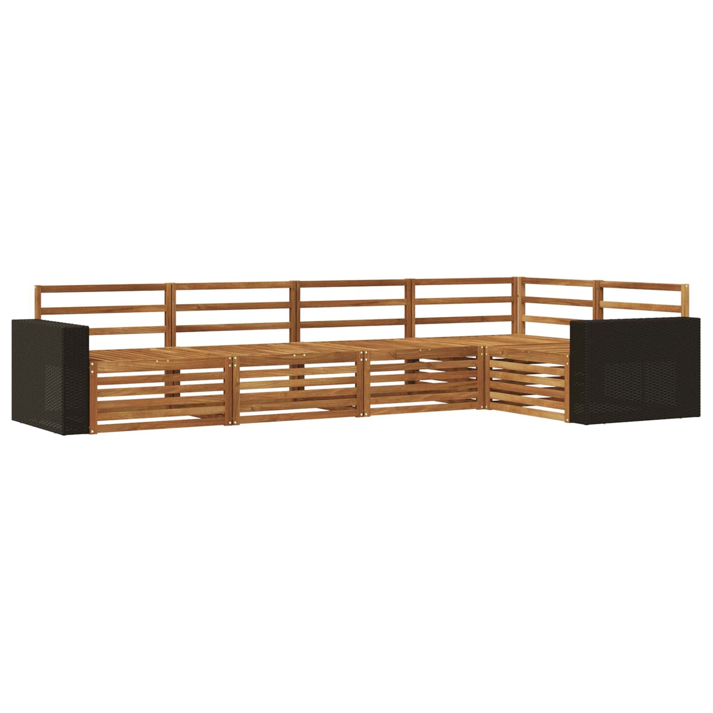 Utendørs sofa-sett 5 pcs Naturlig 331 x 172,5 x 73 cm