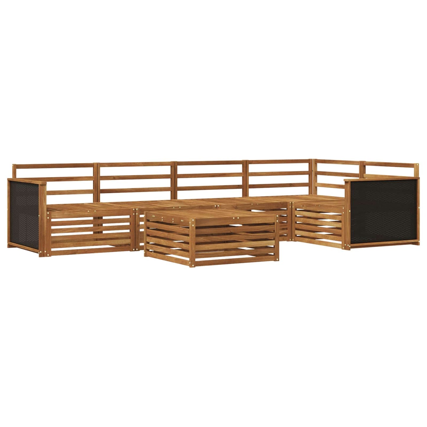 Utendørs sofa-sett 6 pcs Naturlig 79 x 79 x 37 cm
