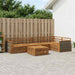 Utendørs sofa-sett 6 pcs Naturlig Solid akasietre