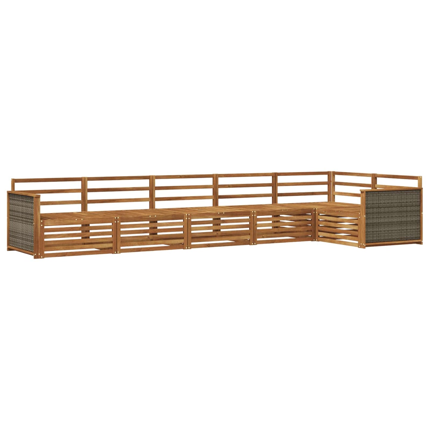 Utendørs sofa-sett 6 pcs Naturlig Solid akasietre