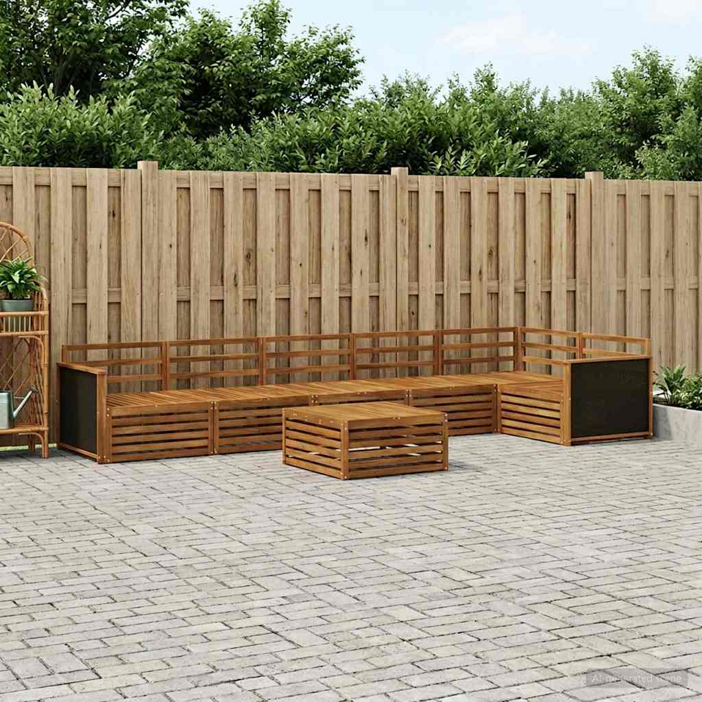 Utendørs sofa-sett 7 pcs Naturlig 79 x 79 x 37 cm