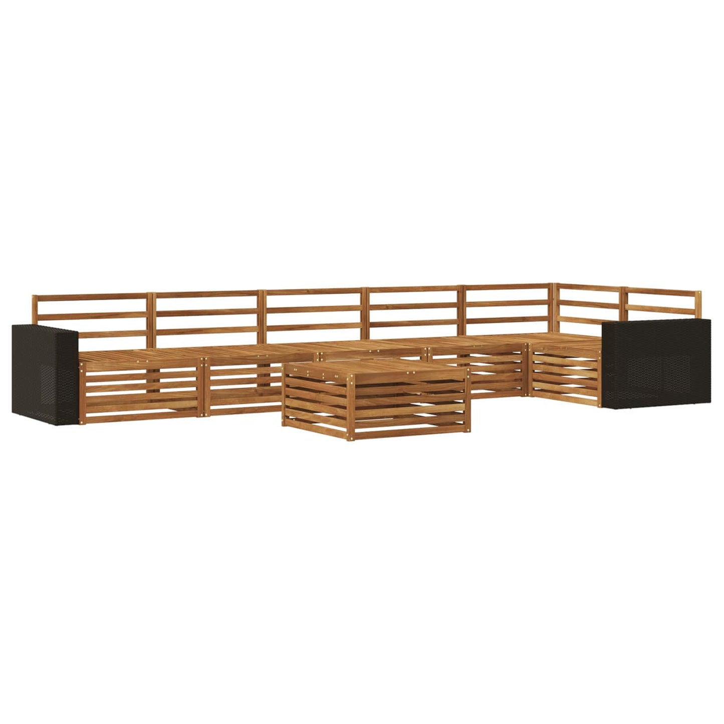 Utendørs sofa-sett 7 pcs Naturlig 79 x 79 x 37 cm