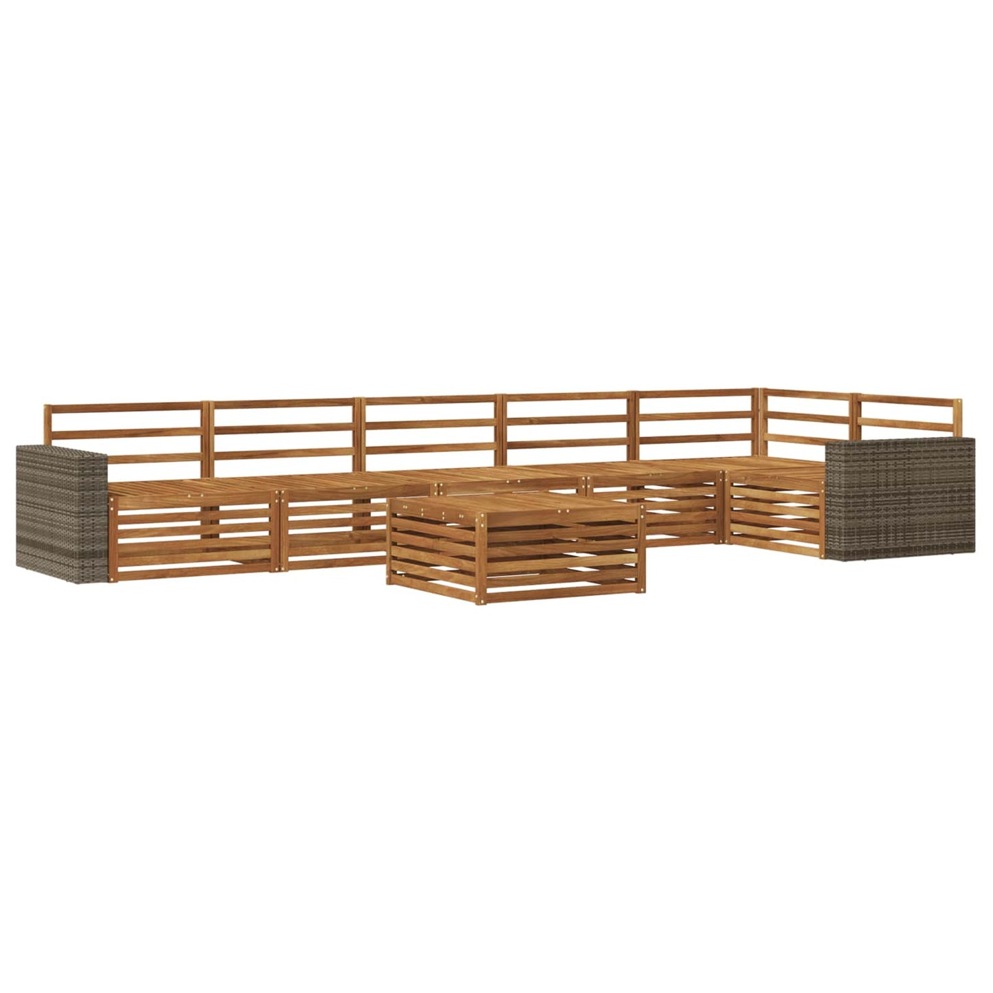 Utendørs sofa-sett 7 pcs Naturlig 79 x 79 x 37 cm
