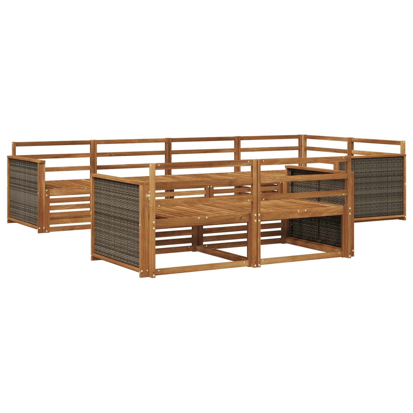 Utendørs sofa-sett 7 pcs Naturlig