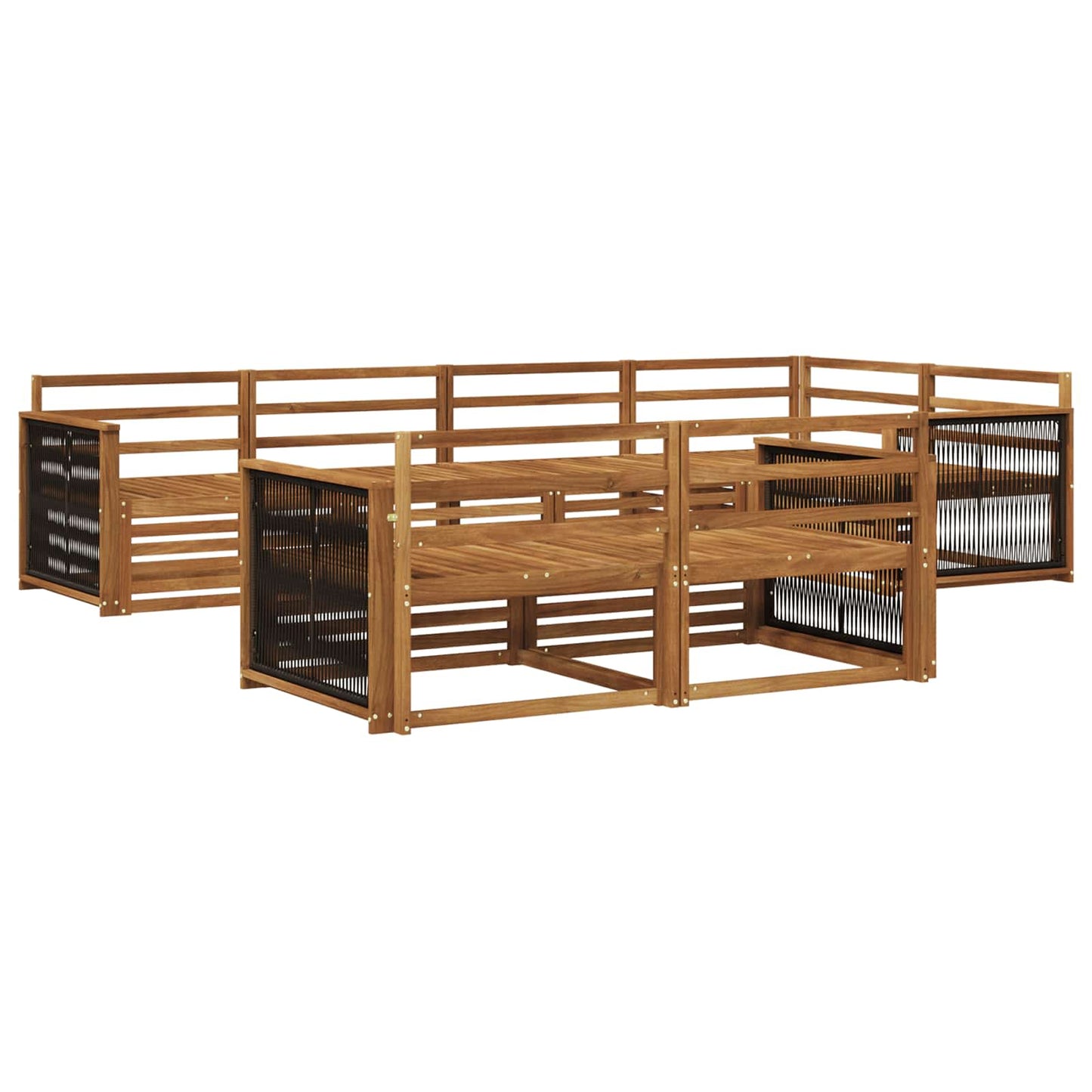Utendørs sofa-sett 7 pcs Naturlig