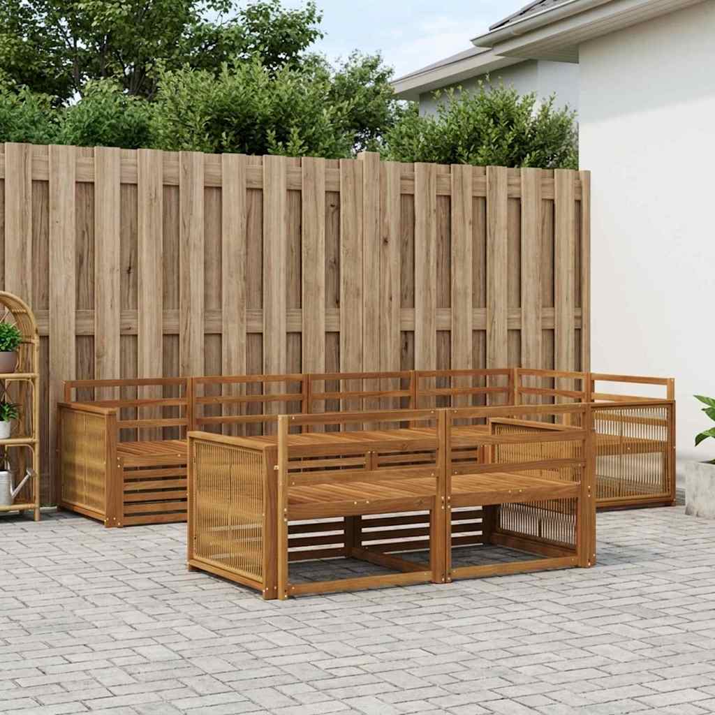 Utendørs sofa-sett 7 pcs Naturlig
