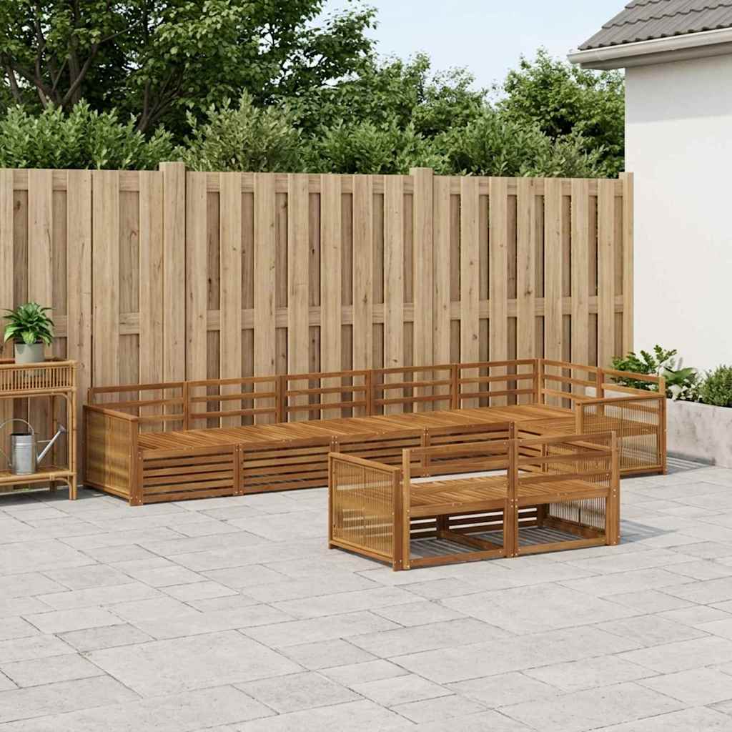 Utendørs sofa-sett 8 pcs Naturlig