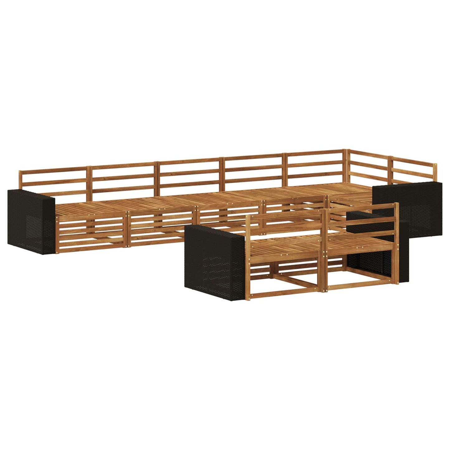 Utendørs sofa-sett 8 pcs Naturlig