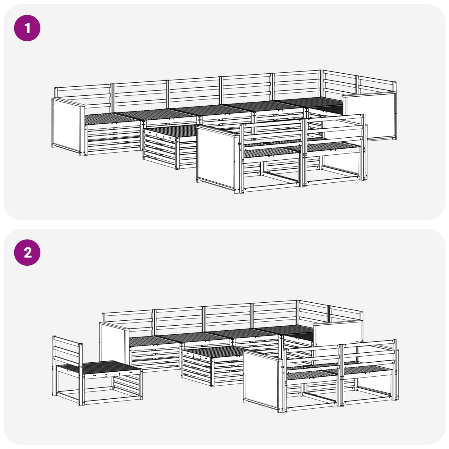 Utendørs sofa-sett 9 pcs