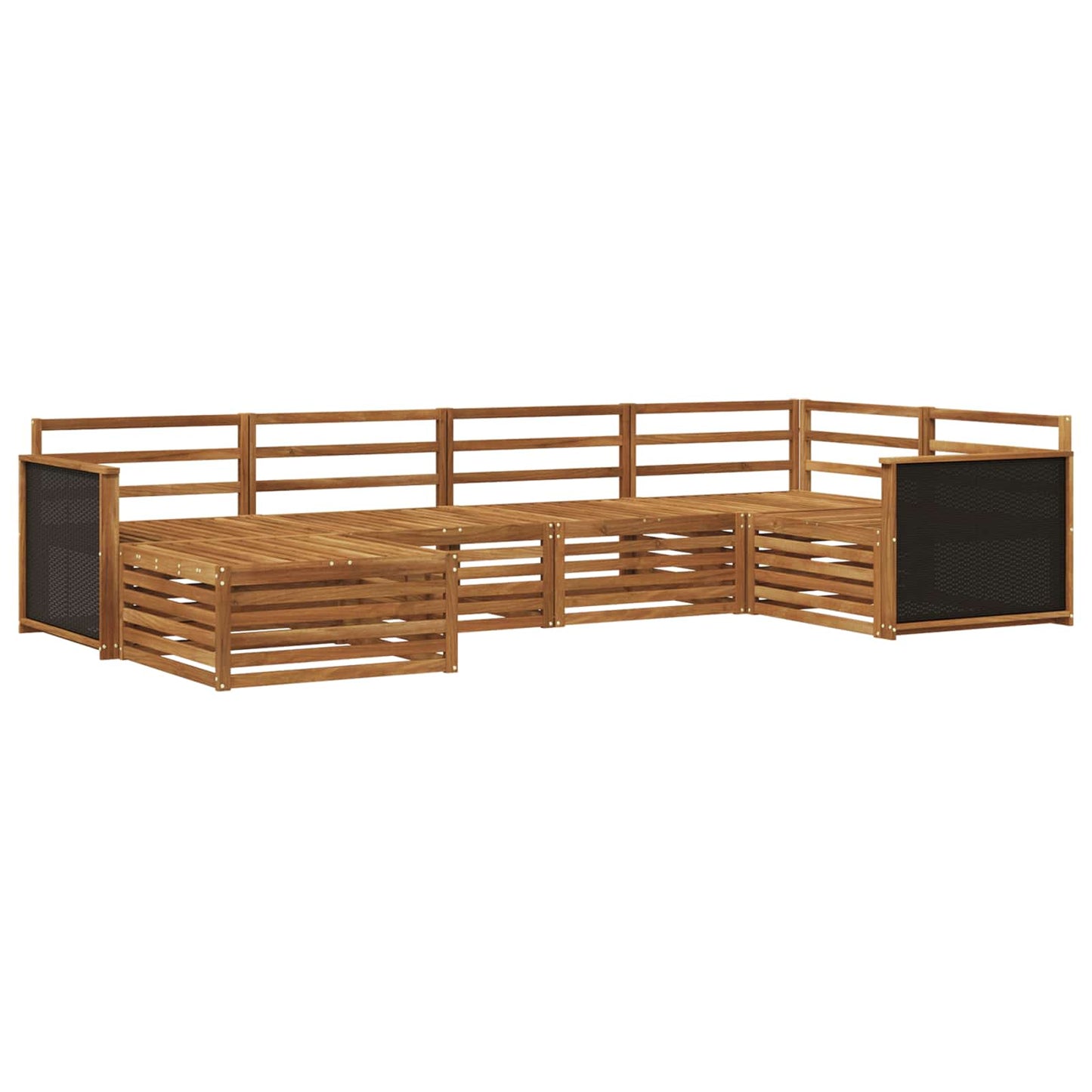 Utendørs sofa-sett 6 pcs Naturlig