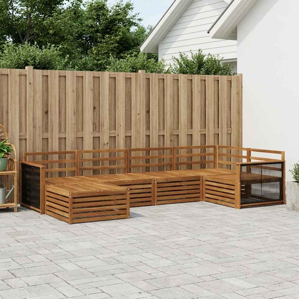 Utendørs sofa-sett 6 pcs Naturlig