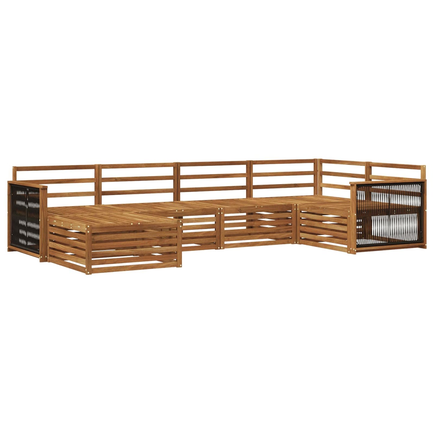 Utendørs sofa-sett 6 pcs Naturlig