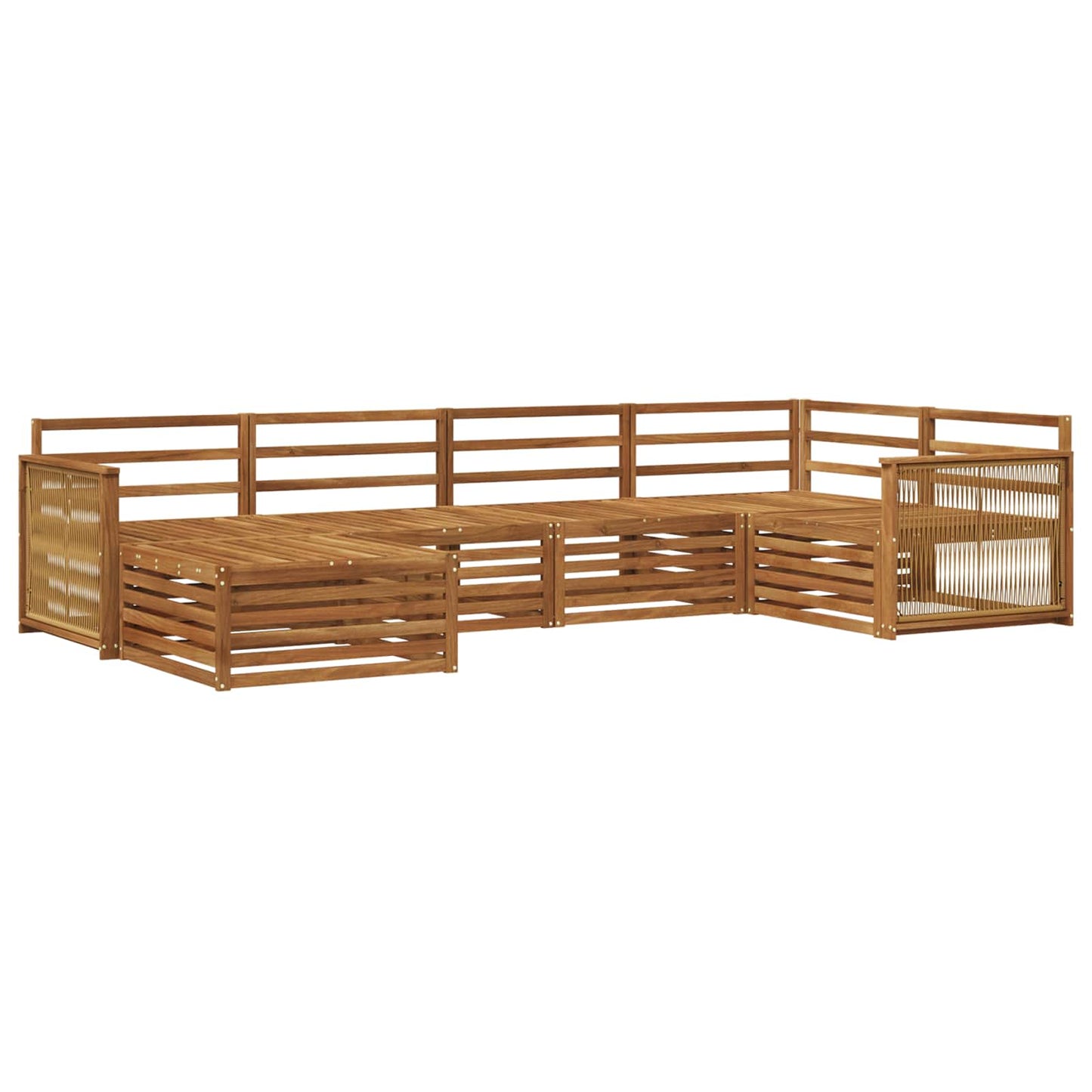 Utendørs sofa-sett 6 pcs Naturlig