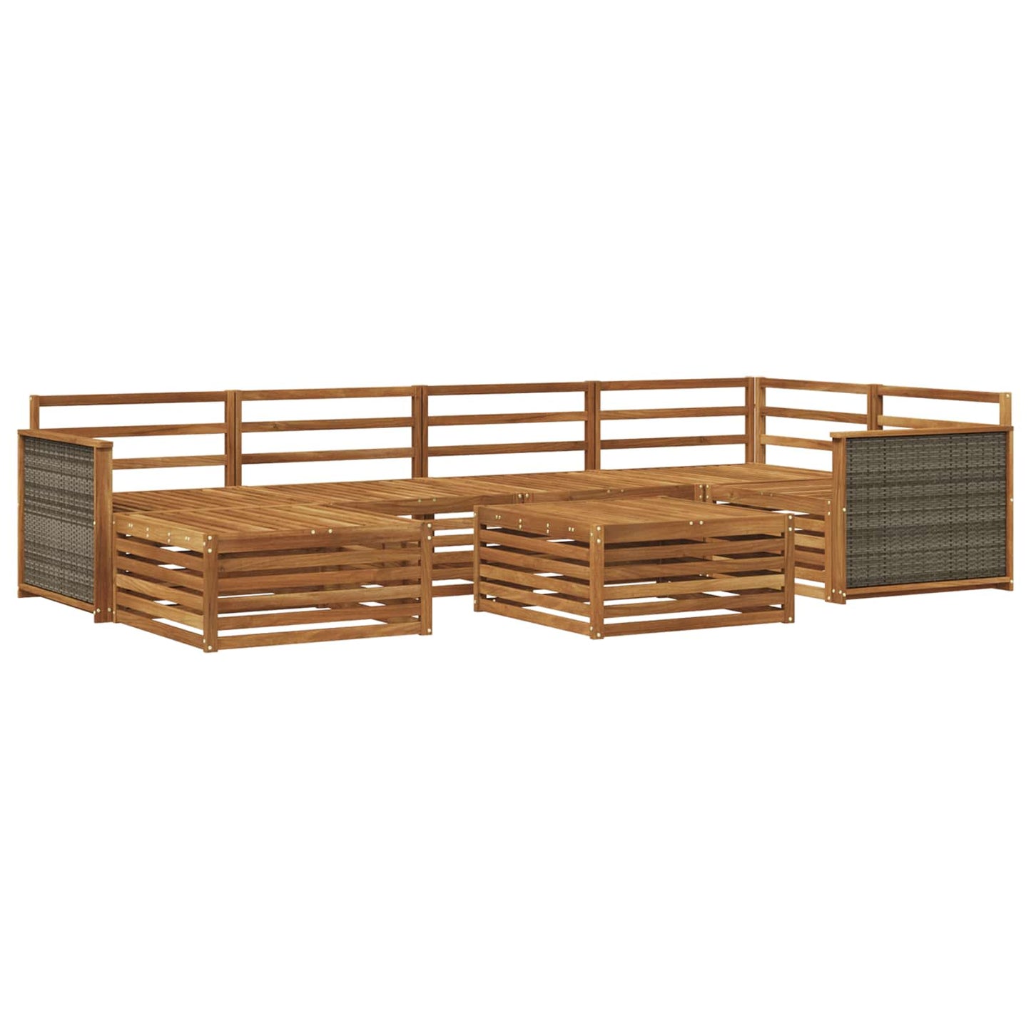 Utendørs sofa-sett 7 pcs Naturlig
