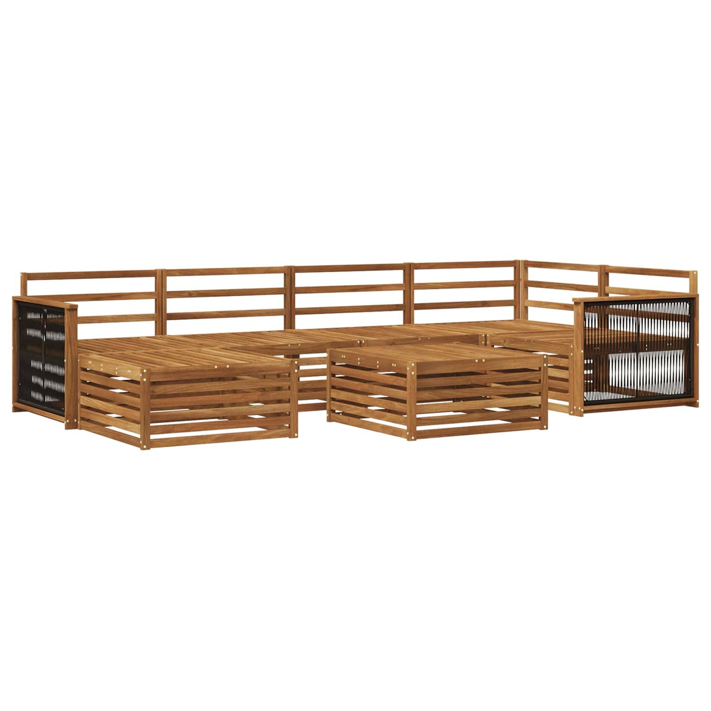 Utendørs sofa-sett 7 pcs Naturlig