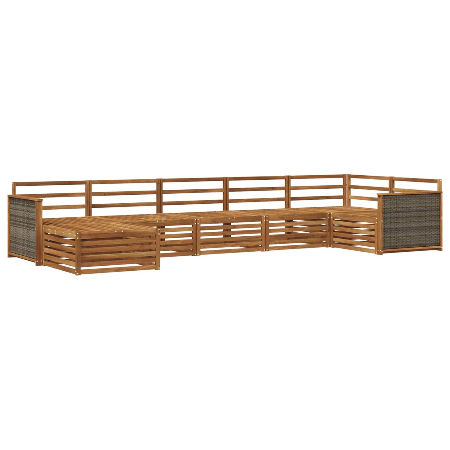 Utendørs sofa-sett 7 pcs Naturlig