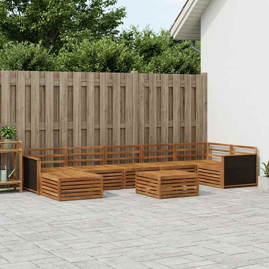Utendørs sofa-sett 8 pcs Naturlig
