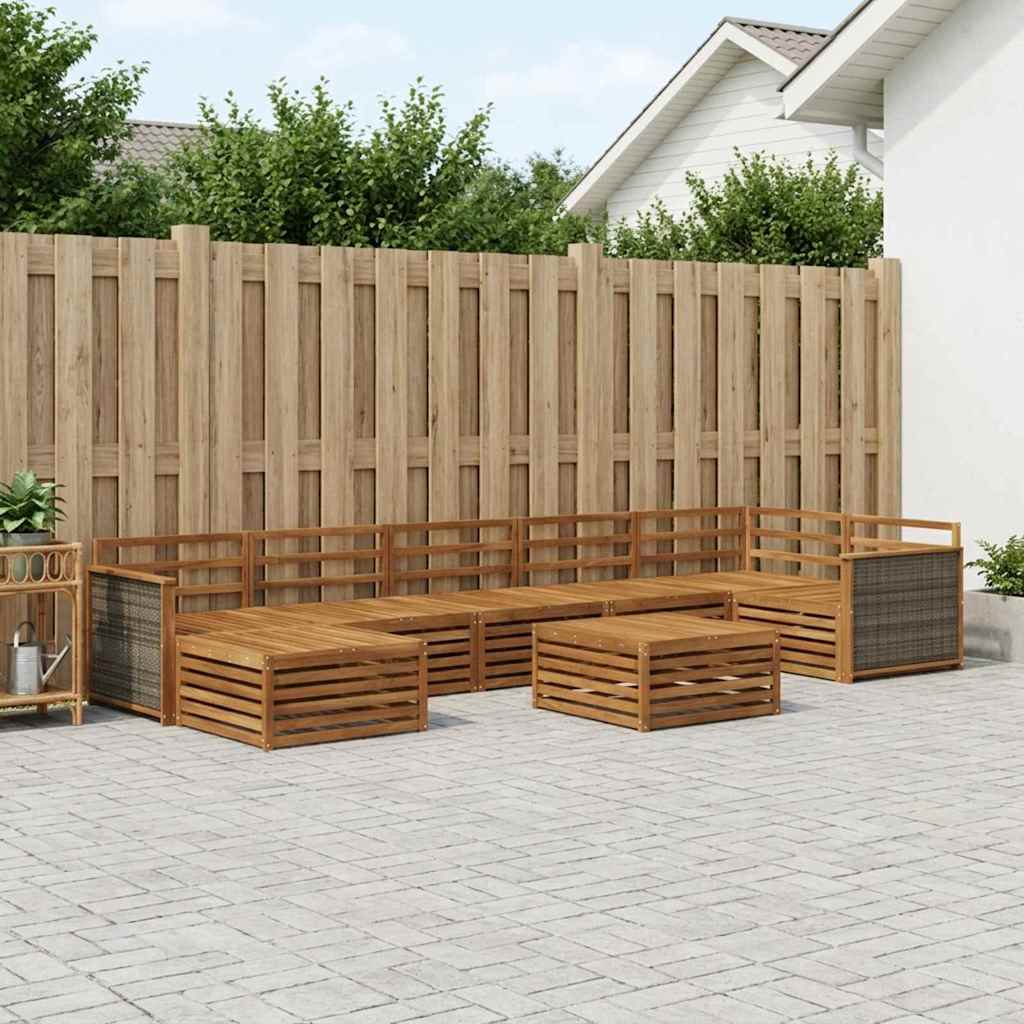 Utendørs sofa-sett 8 pcs Naturlig