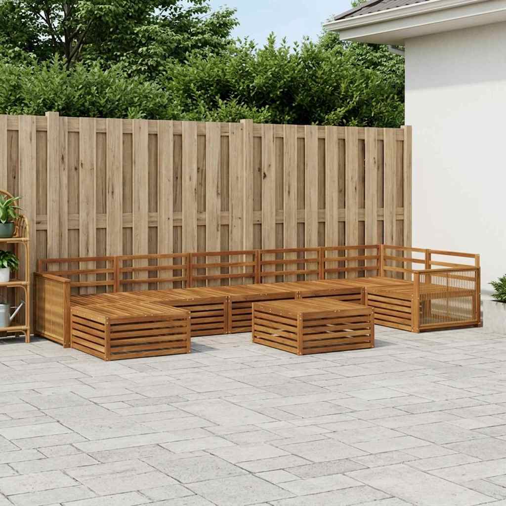 Utendørs sofa-sett 8 pcs Naturlig