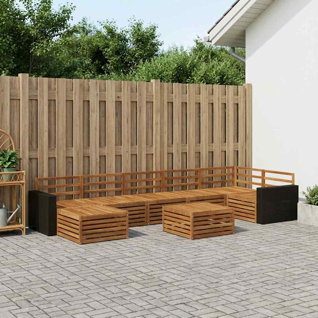 Utendørs sofa-sett 8 pcs Naturlig
