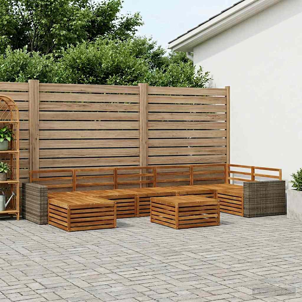 Utendørs sofa-sett 8 pcs Naturlig
