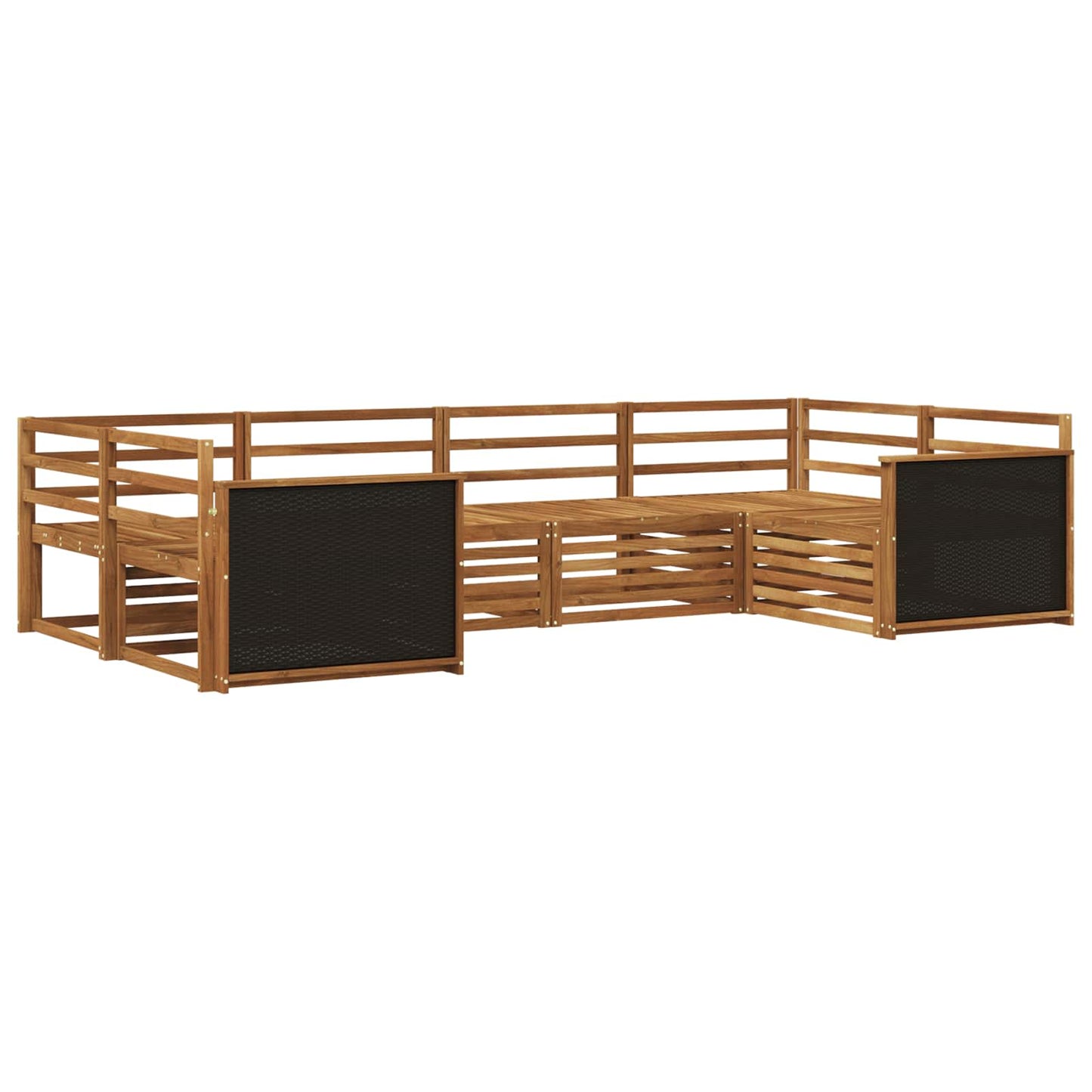 Utendørs sofa-sett 6 pcs Naturlig