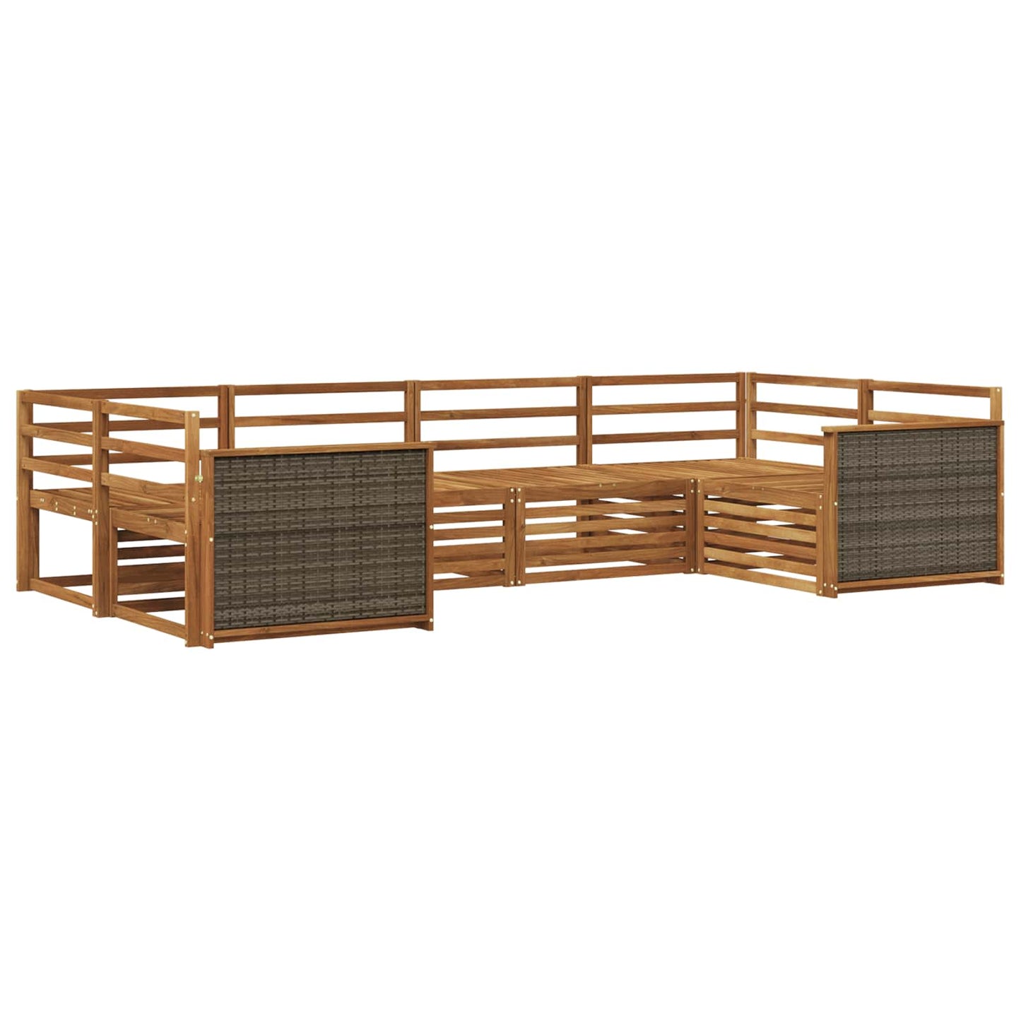 Utendørs sofa-sett 6 pcs Naturlig