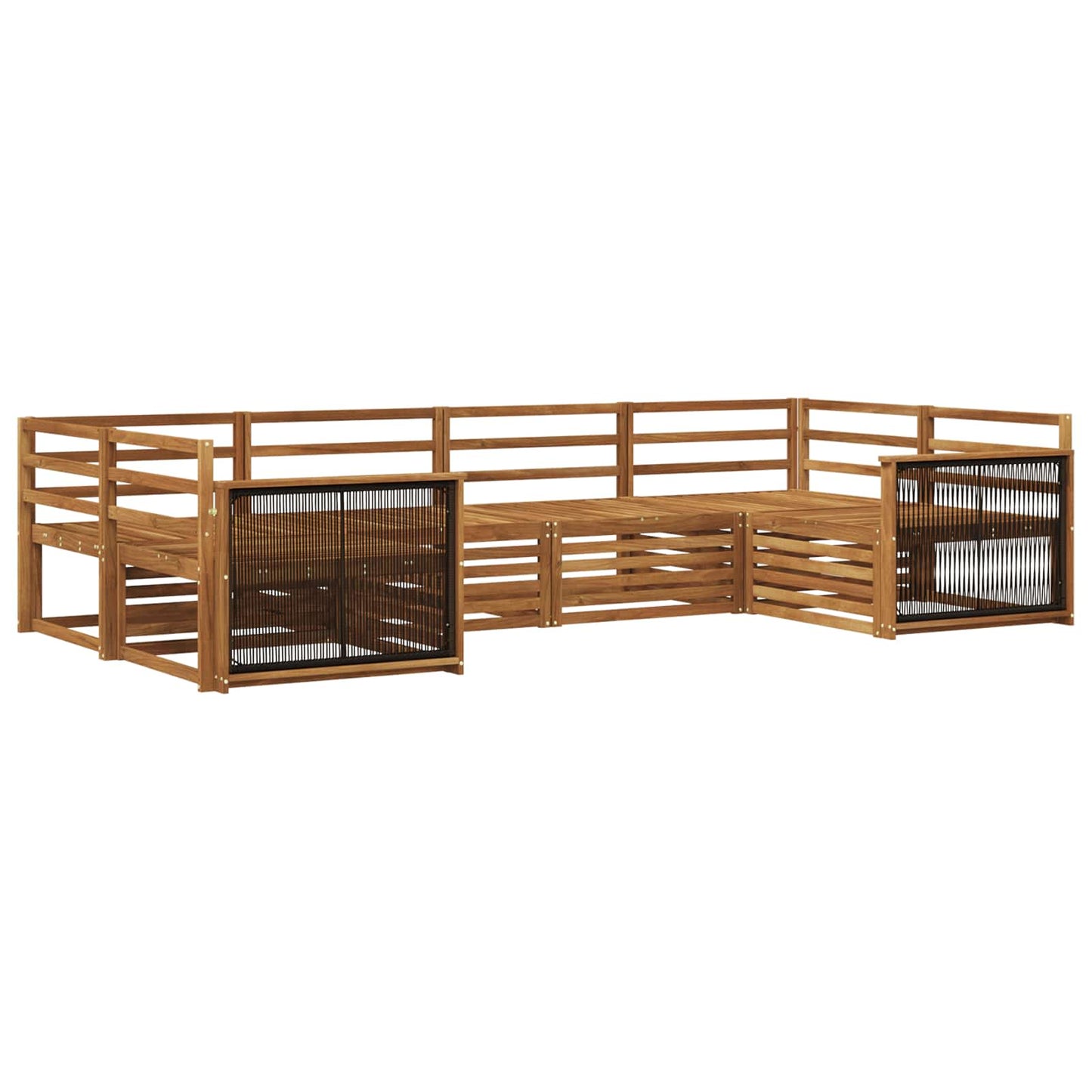 Utendørs sofa-sett 6 pcs Naturlig